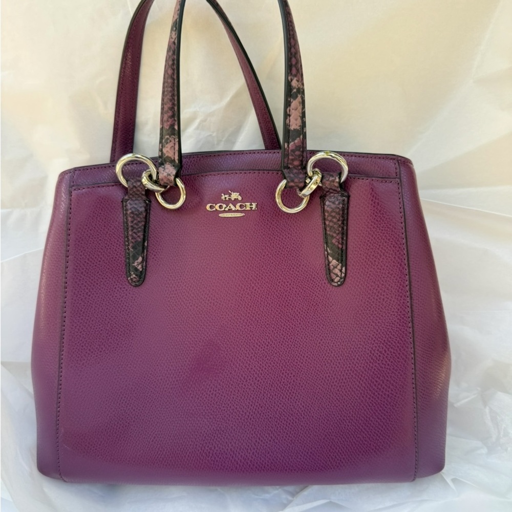 Coach Plum Leather Satchel